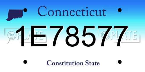 1E78577 Connecticut License Plate