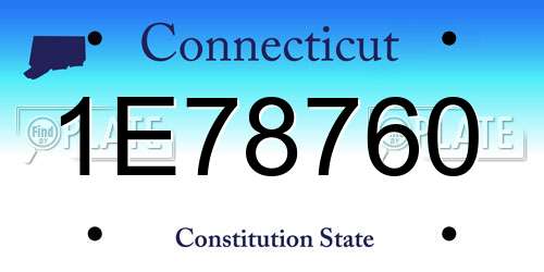 1E78760 Connecticut License Plate
