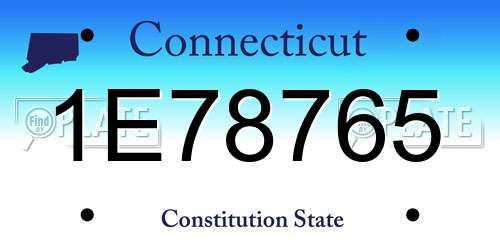 1E78765 Connecticut License Plate