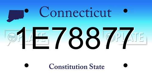 1E78877 Connecticut License Plate