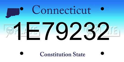 1E79232 Connecticut License Plate