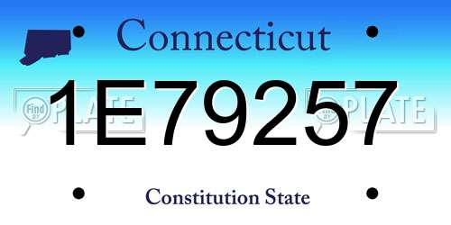 1E79257 Connecticut License Plate