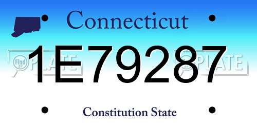 1E79287 Connecticut License Plate