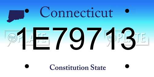 1E79713 Connecticut License Plate