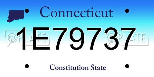 1E79737 Connecticut License Plate