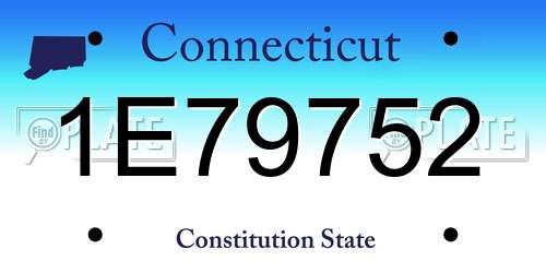1E79752 Connecticut License Plate
