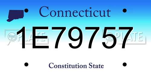 1E79757 Connecticut License Plate