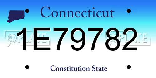 1E79782 Connecticut License Plate
