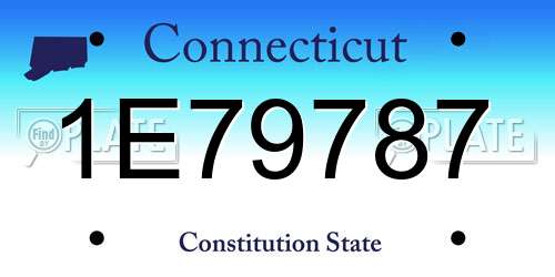 1E79787 Connecticut License Plate
