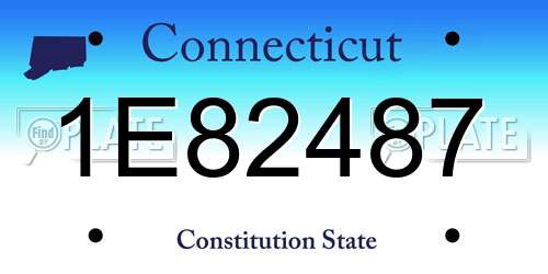 1E82487 Connecticut License Plate