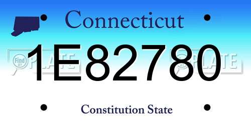 1E82780 Connecticut License Plate