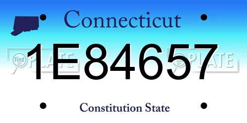 1E84657 Connecticut License Plate