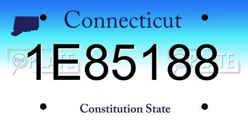 1E85188 Connecticut License Plate