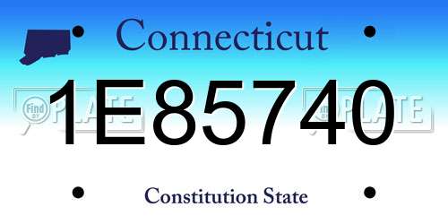 1E85740 Connecticut License Plate