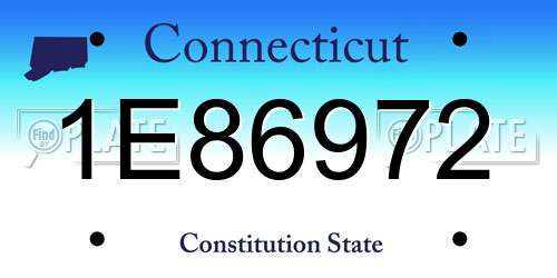 1E86972 Connecticut License Plate
