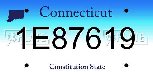 1E87619 Connecticut License Plate