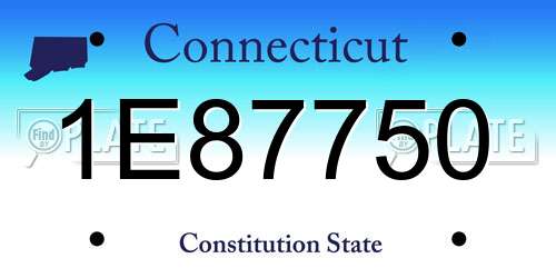 1E87750 Connecticut License Plate