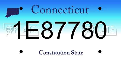 1E87780 Connecticut License Plate