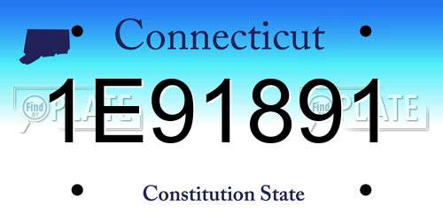 1E91891 Connecticut License Plate
