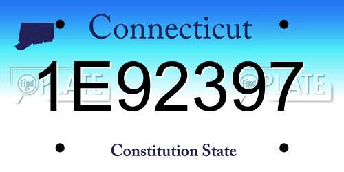 1E92397 Connecticut License Plate