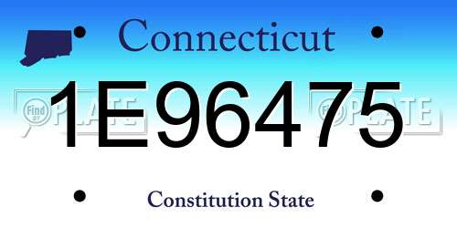 1E96475 Connecticut License Plate