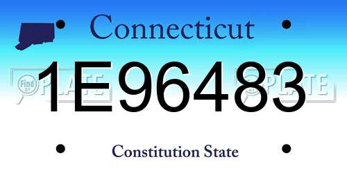 1E96483 Connecticut License Plate