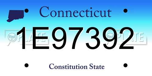 1E97392 Connecticut License Plate
