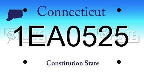 1EA0525 Connecticut License Plate