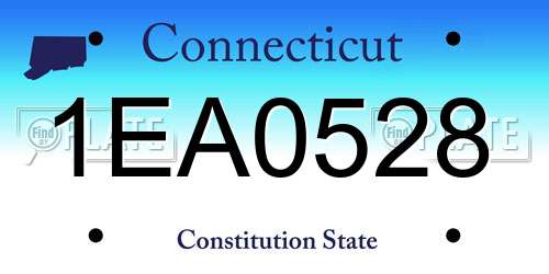 1EA0528 Connecticut License Plate