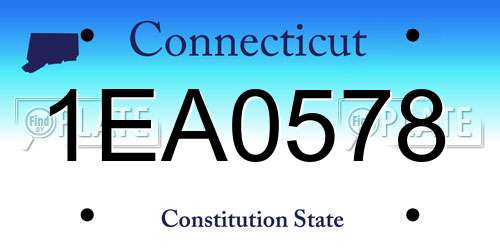 1EA0578 Connecticut License Plate