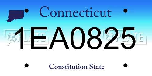 1EA0825 Connecticut License Plate