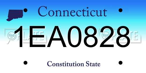 1EA0828 Connecticut License Plate