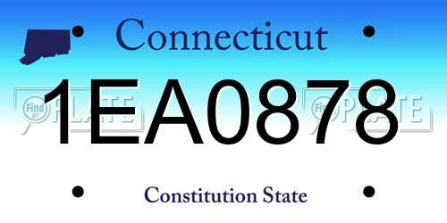 1EA0878 Connecticut License Plate