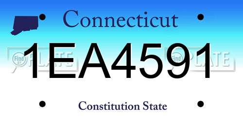 1EA4591 Connecticut License Plate