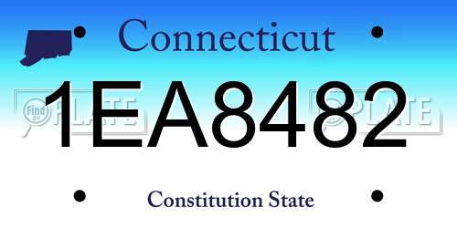 1EA8482 Connecticut License Plate