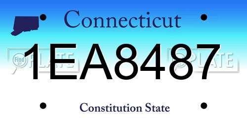 1EA8487 Connecticut License Plate