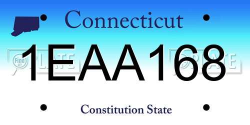 1EAA168 Connecticut License Plate