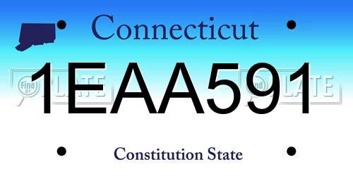 1EAA591 Connecticut License Plate