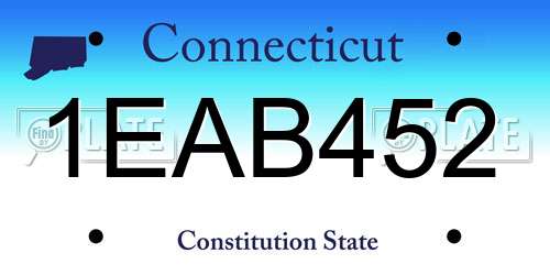 1EAB452 Connecticut License Plate