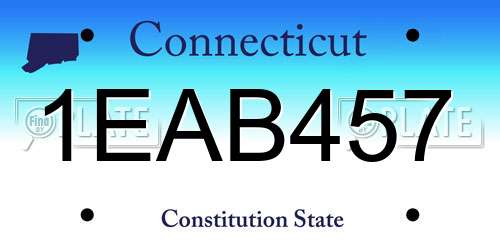 1EAB457 Connecticut License Plate