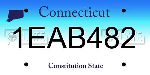 1EAB482 Connecticut License Plate