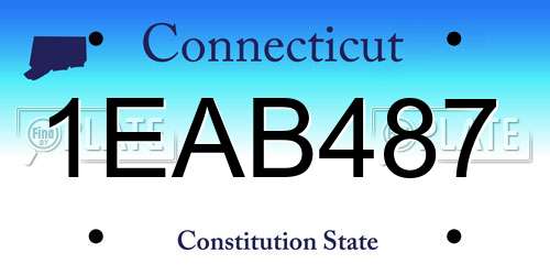 1EAB487 Connecticut License Plate