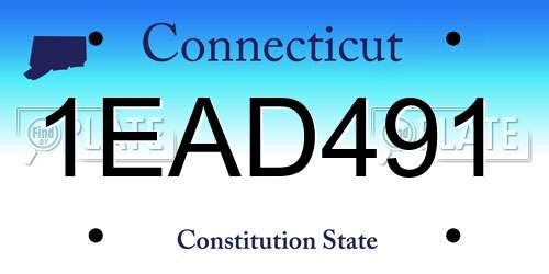 1EAD491 Connecticut License Plate