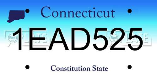1EAD525 Connecticut License Plate