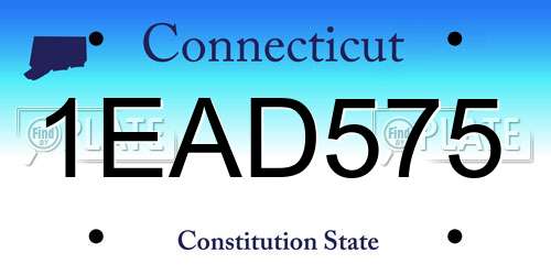 1EAD575 Connecticut License Plate