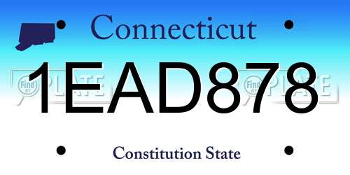 1EAD878 Connecticut License Plate