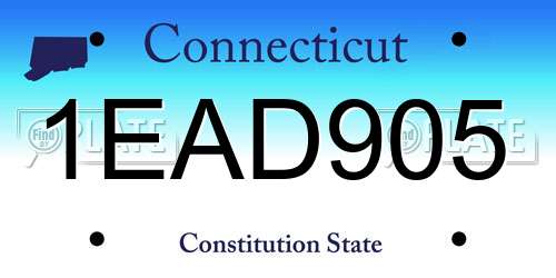 1EAD905 Connecticut License Plate