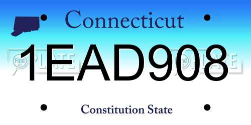1EAD908 Connecticut License Plate
