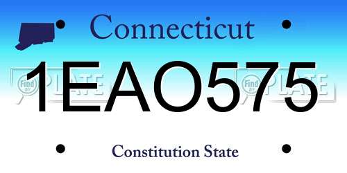 1EAO575 Connecticut License Plate
