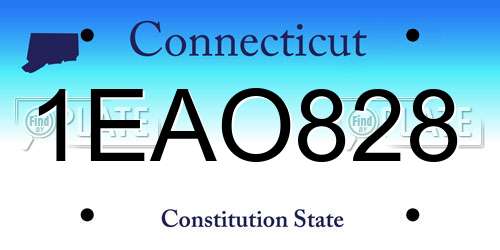 1EAO828 Connecticut License Plate